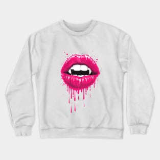 Vampire lips on white Crewneck Sweatshirt